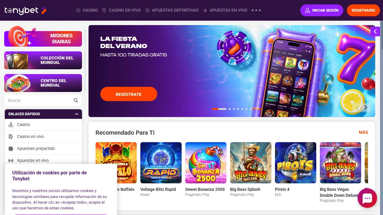 Captura oficial de la app de Tonybet en la App Store española